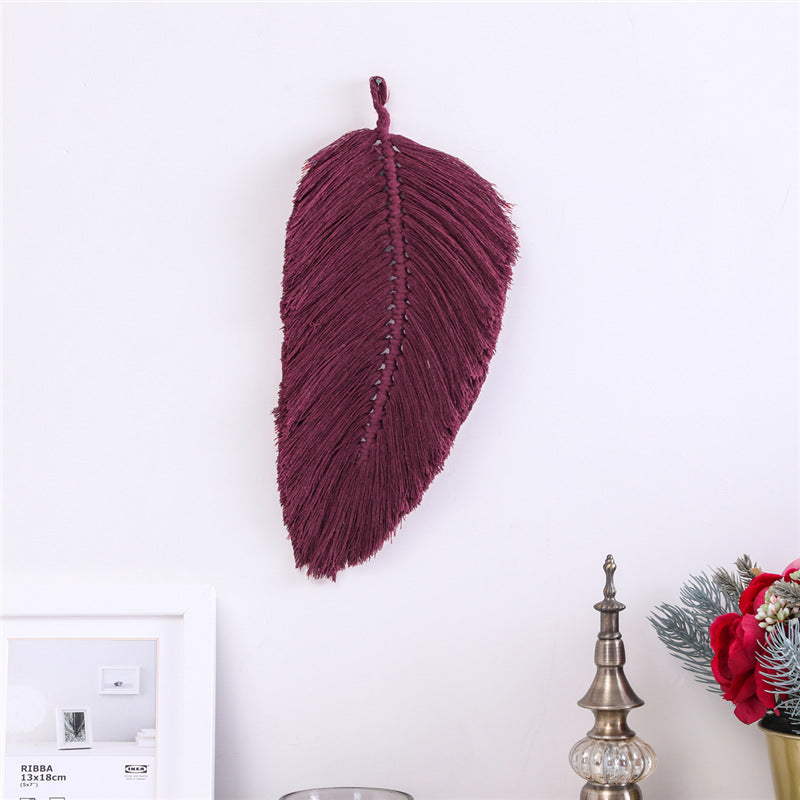 Hand-Woven Leaf Cotton Tapestry Tapestry