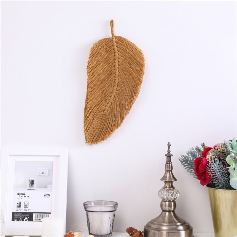 Hand-Woven Leaf Cotton Tapestry Tapestry